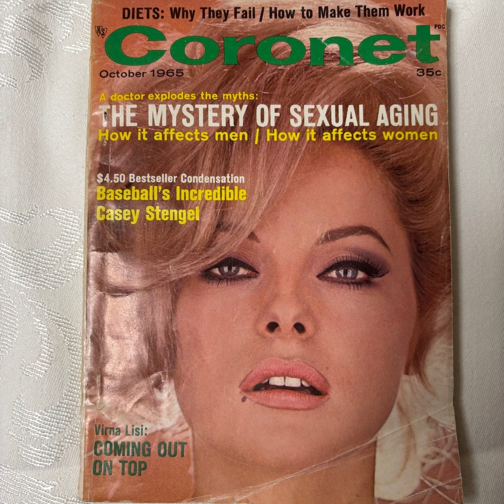 Vintage‎ Coronet Magazine October 1965 Virna Lisi Cover Casey Stengel 1960s